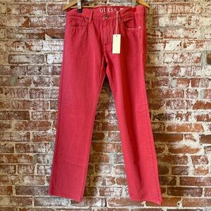 Guess Vibrant Red Denim Pants